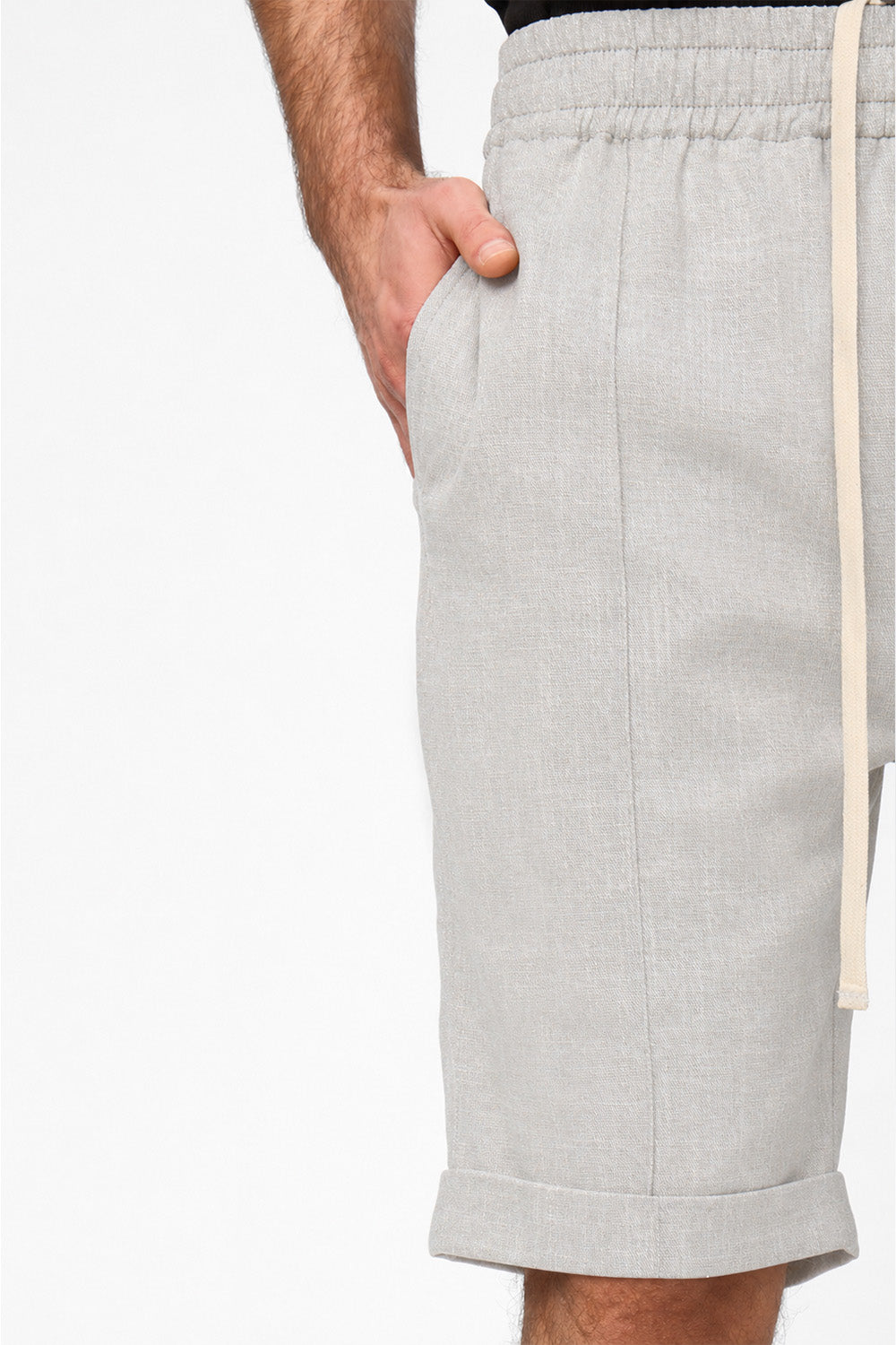 Thomas Grey Melange Cloth Shorts