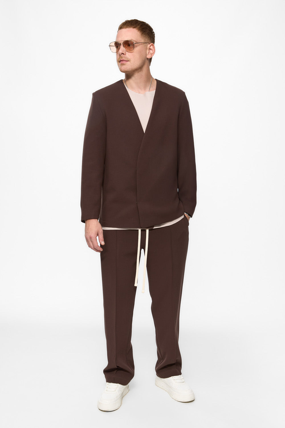 Cardigan maro din stofa 247 V2