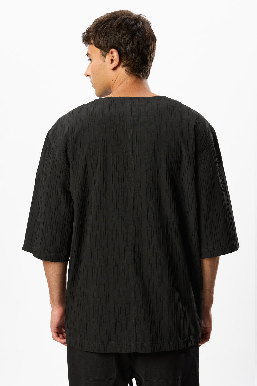 Tricou negru texturat Thom