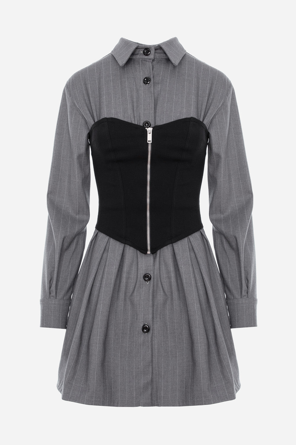 Maris Grey Mini  Shirt- Dress