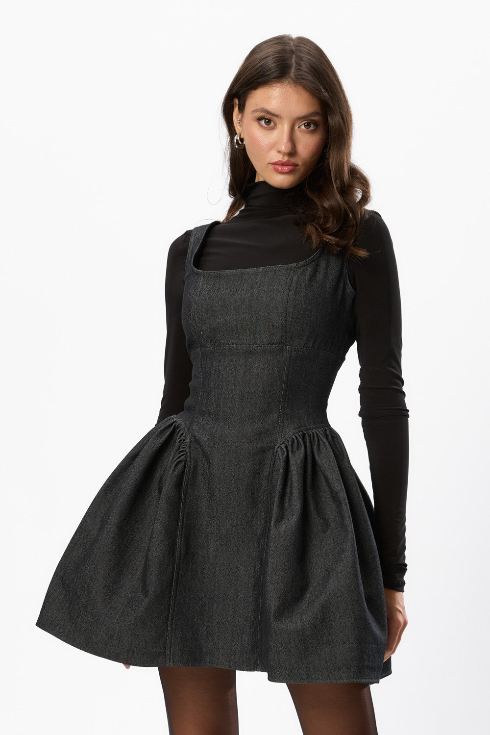 Alicia  Dark Blue Denim Mini Dress