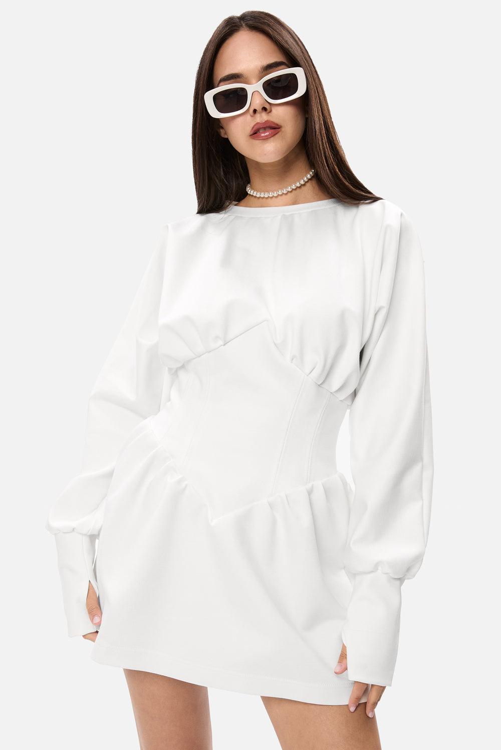 Rochie Off-White cu corset Nyssa