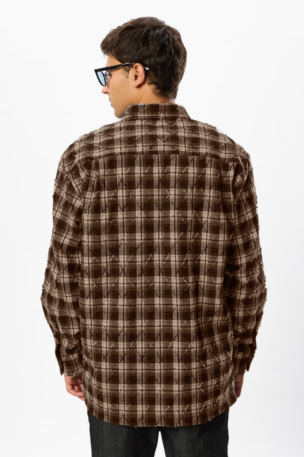 Rombo Oversized Brown Shirt