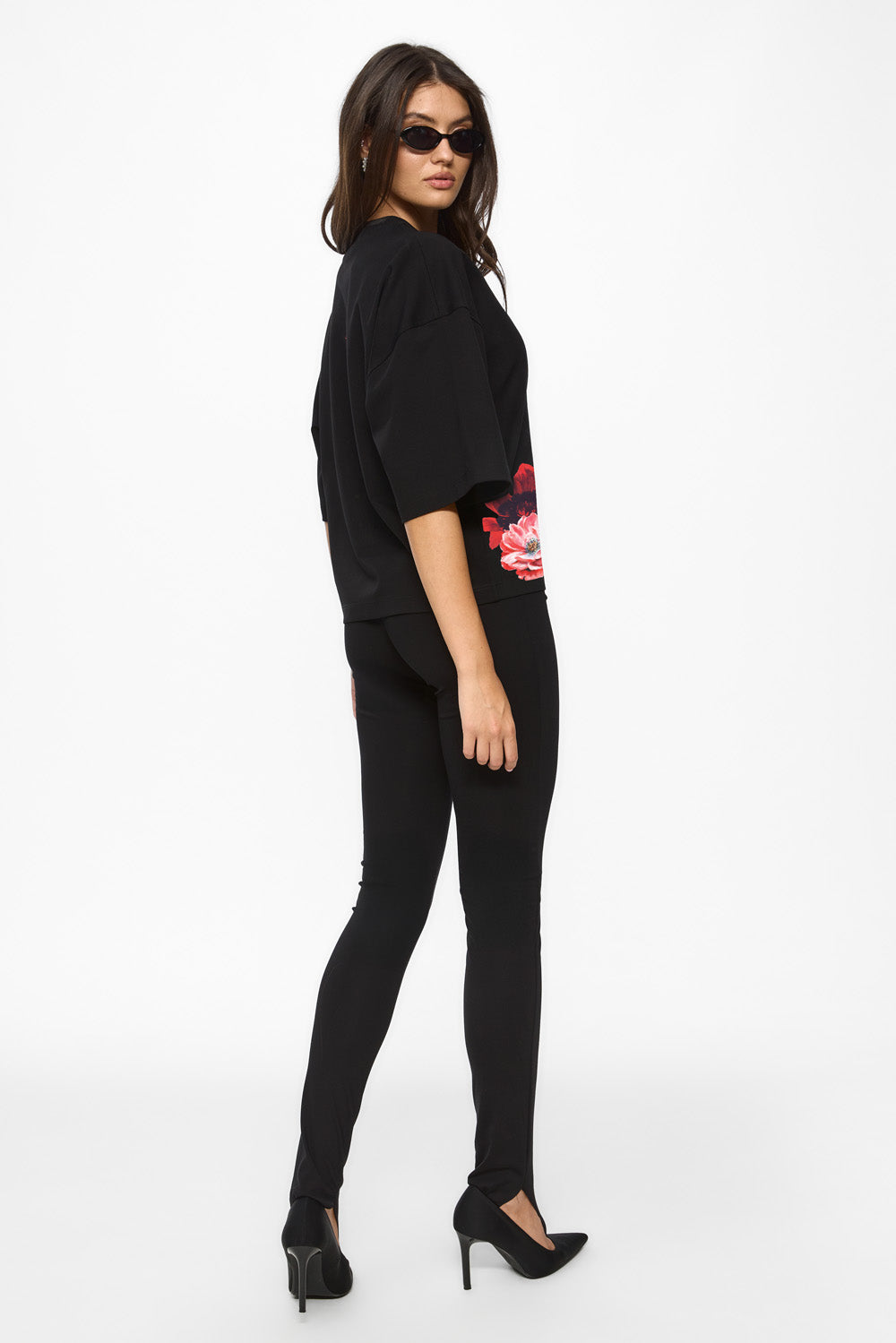 Tricou negru cu imprimeu Blossom