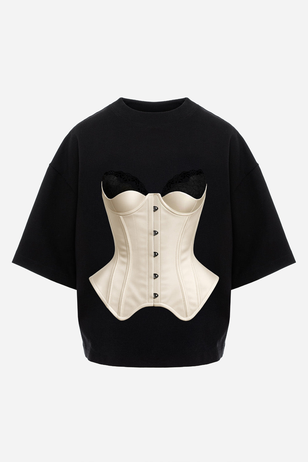 Tricou Negru cu imprimeu Ivory