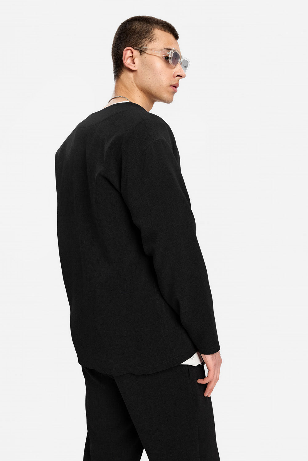 Cardigan negru din stofa 247