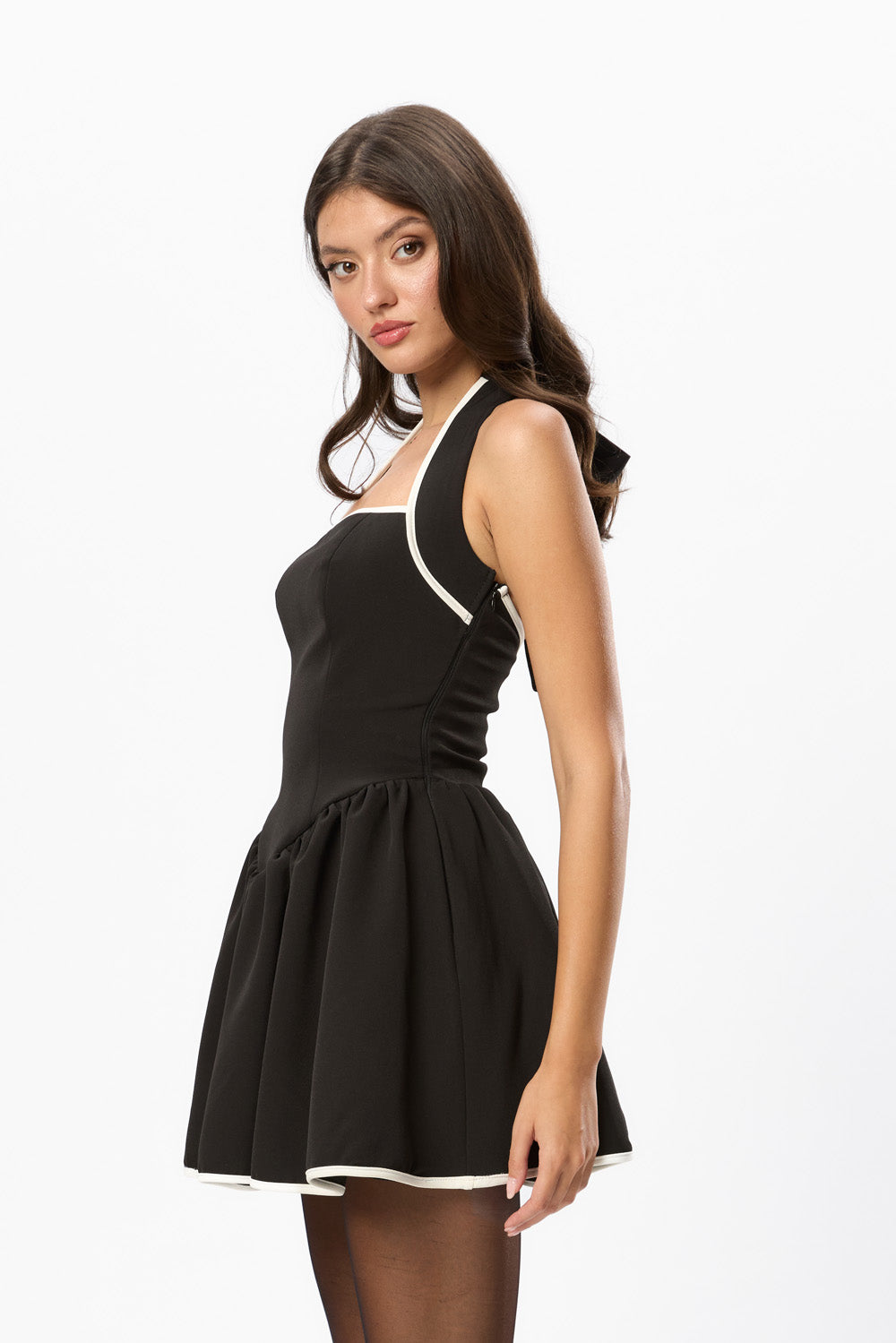 Rochie Neagra din Stofa Aurora 