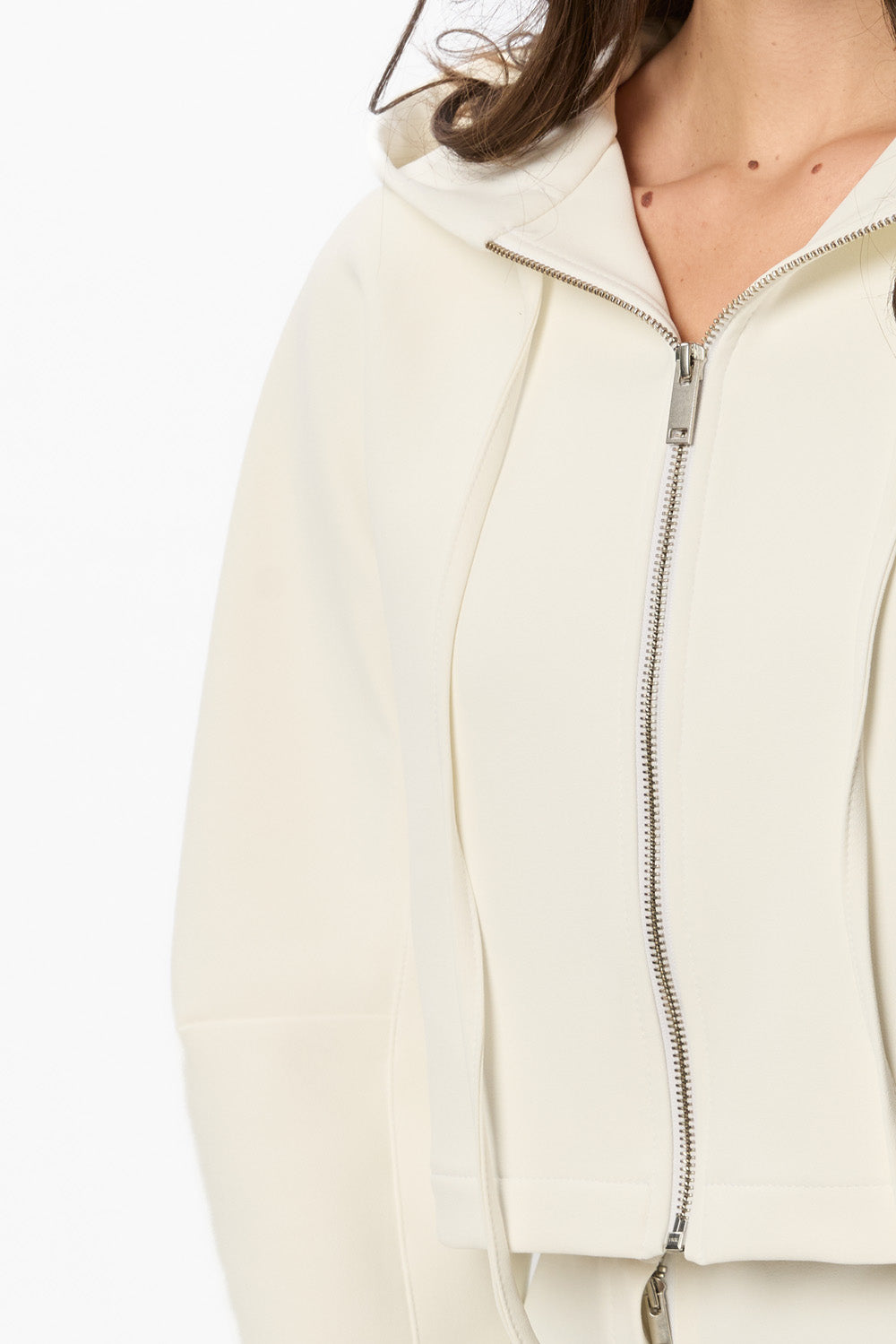 Jacheta Off-White din Stofa Feli 