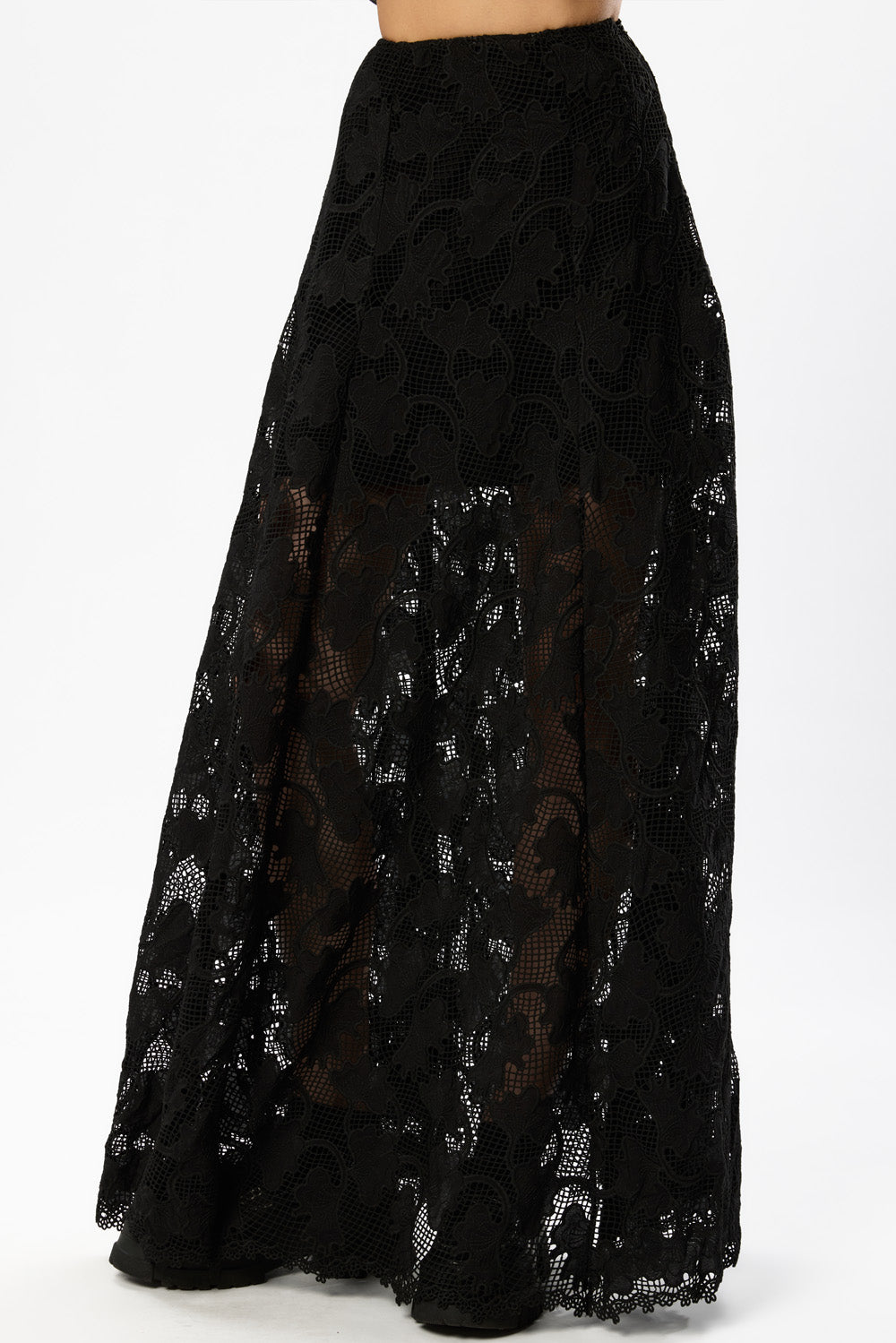 Snowflake Black Maxi Skirt V3