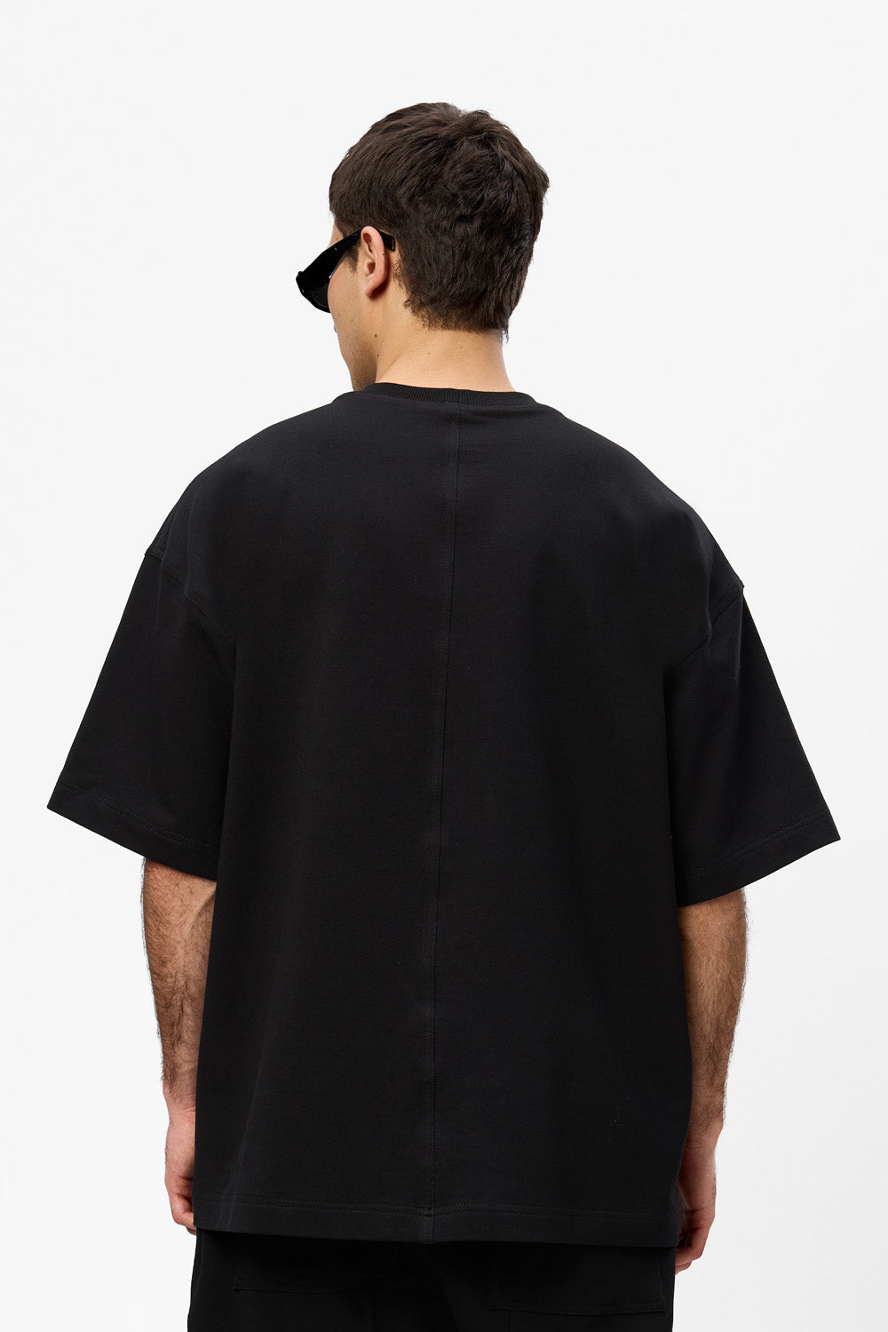 Tricou alb cu cusaturi decorative Oversized 