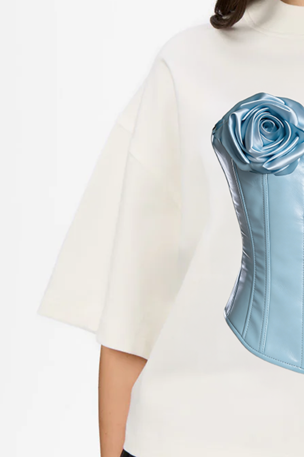 Tricou off-white cu imprimeu Charmante V2