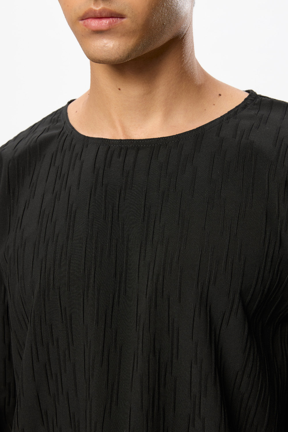 Tricou negru texturat Thom