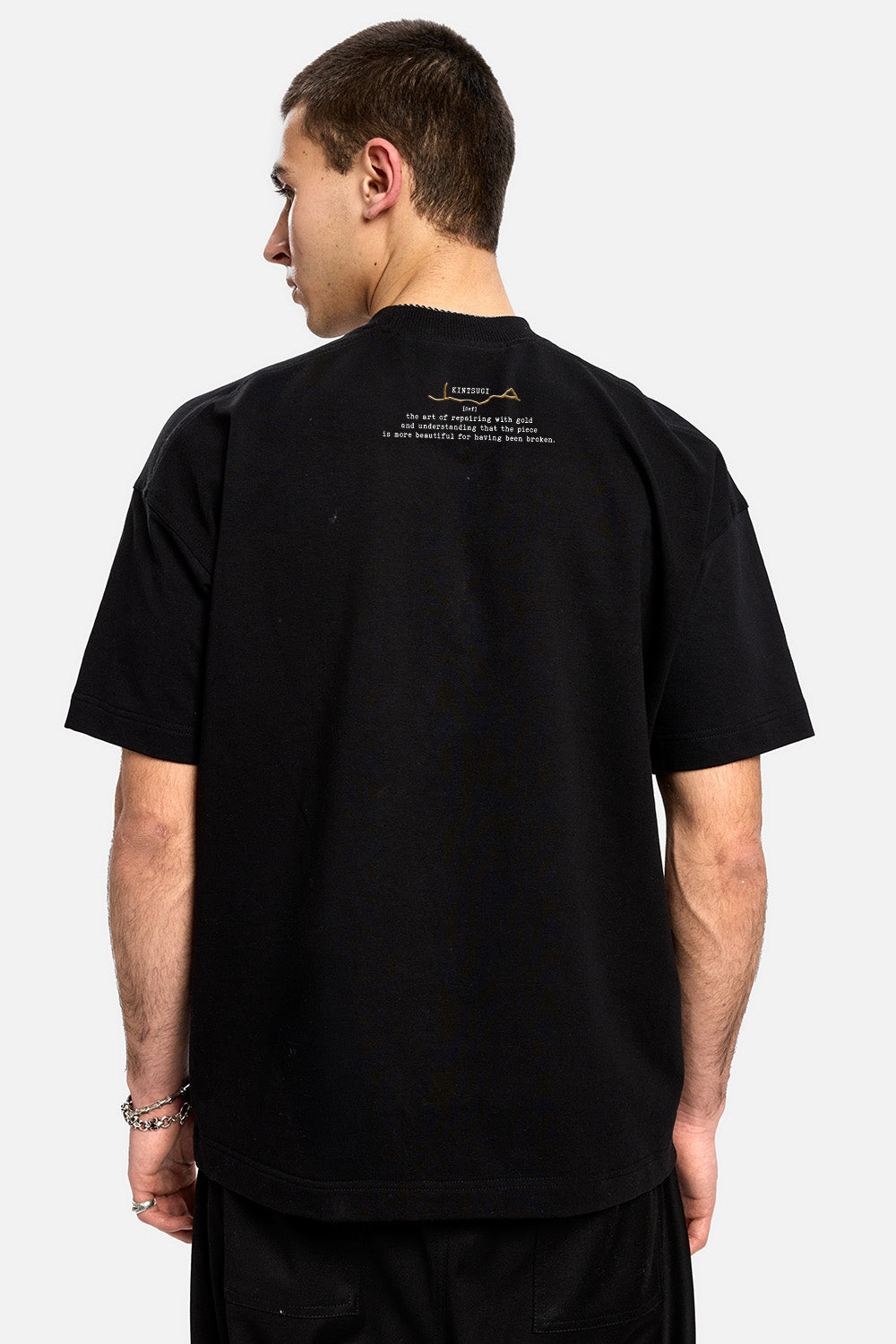 Tricou negru cu imprimeu Ginza