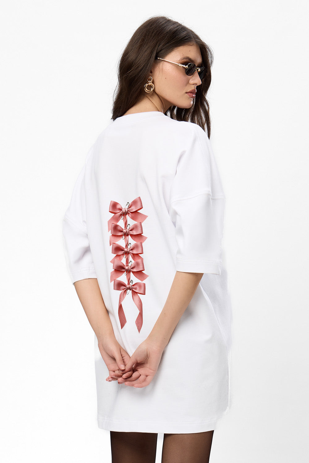 Rochie alba cu imprimeu Illusion