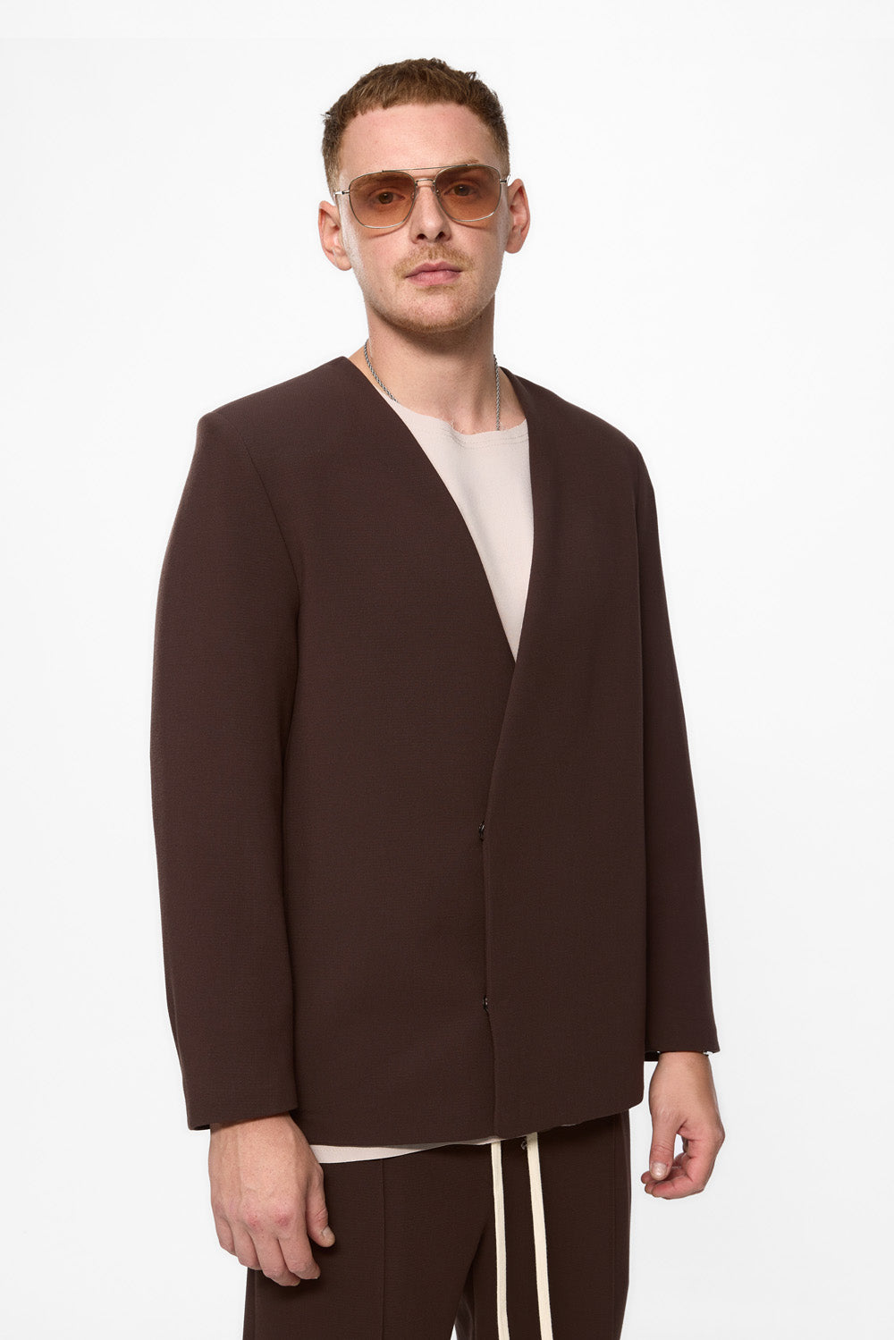 Cardigan maro din stofa 247 V2