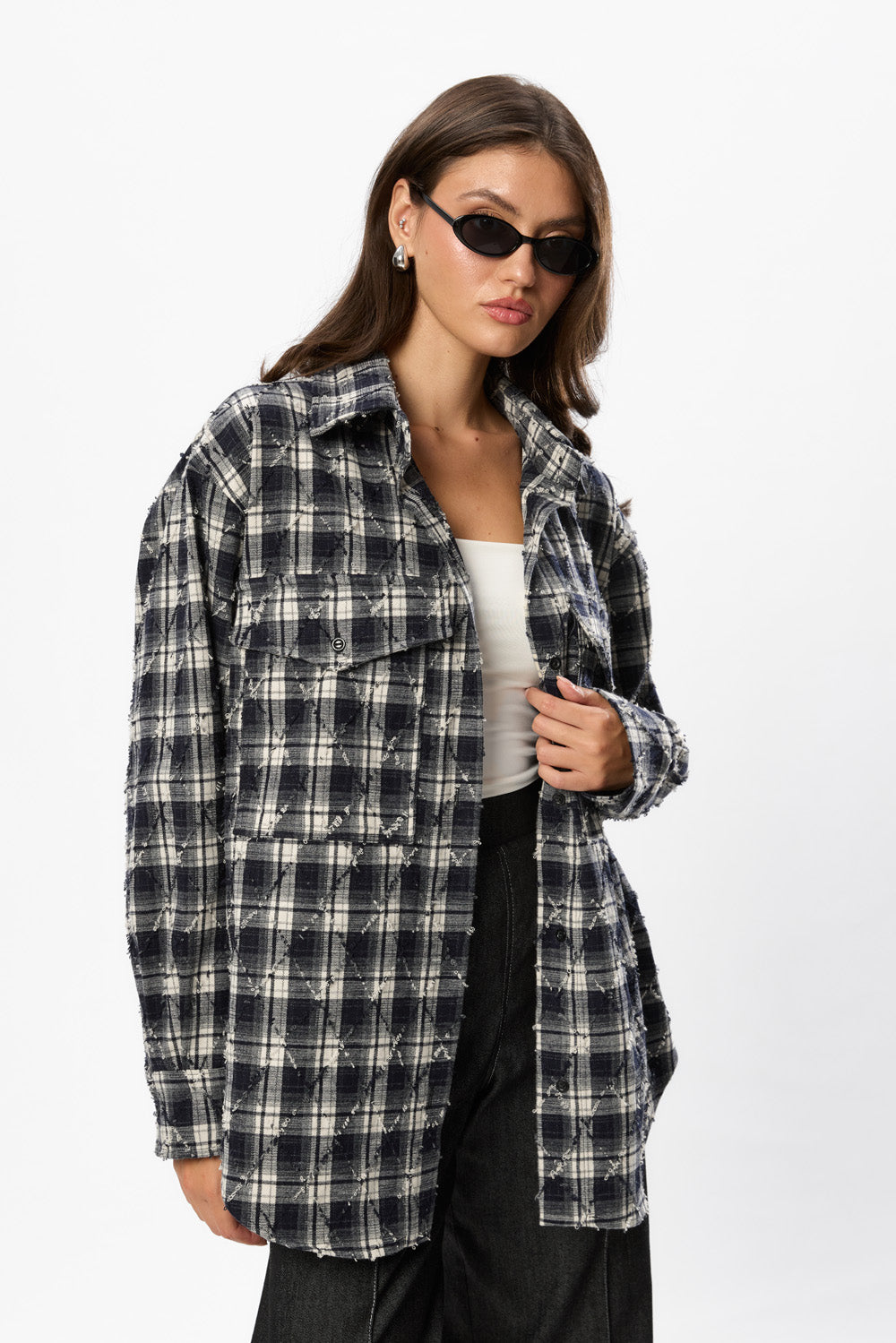 Rombo Oversized Shirt Blue