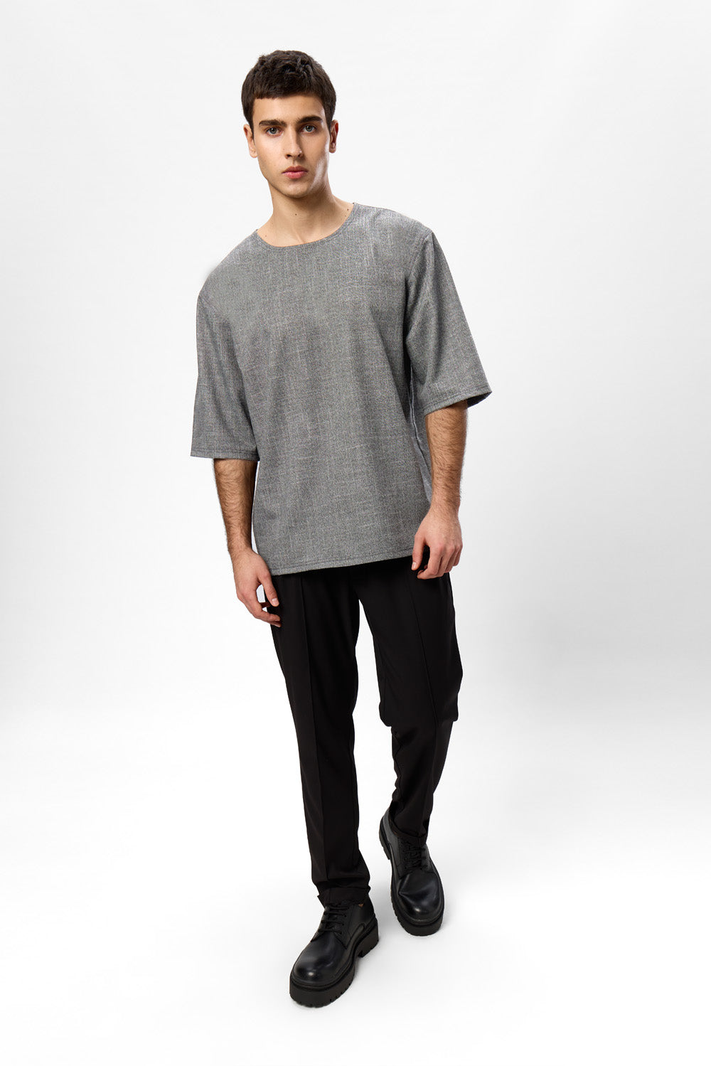 Thom grey melange cloth T-shirt