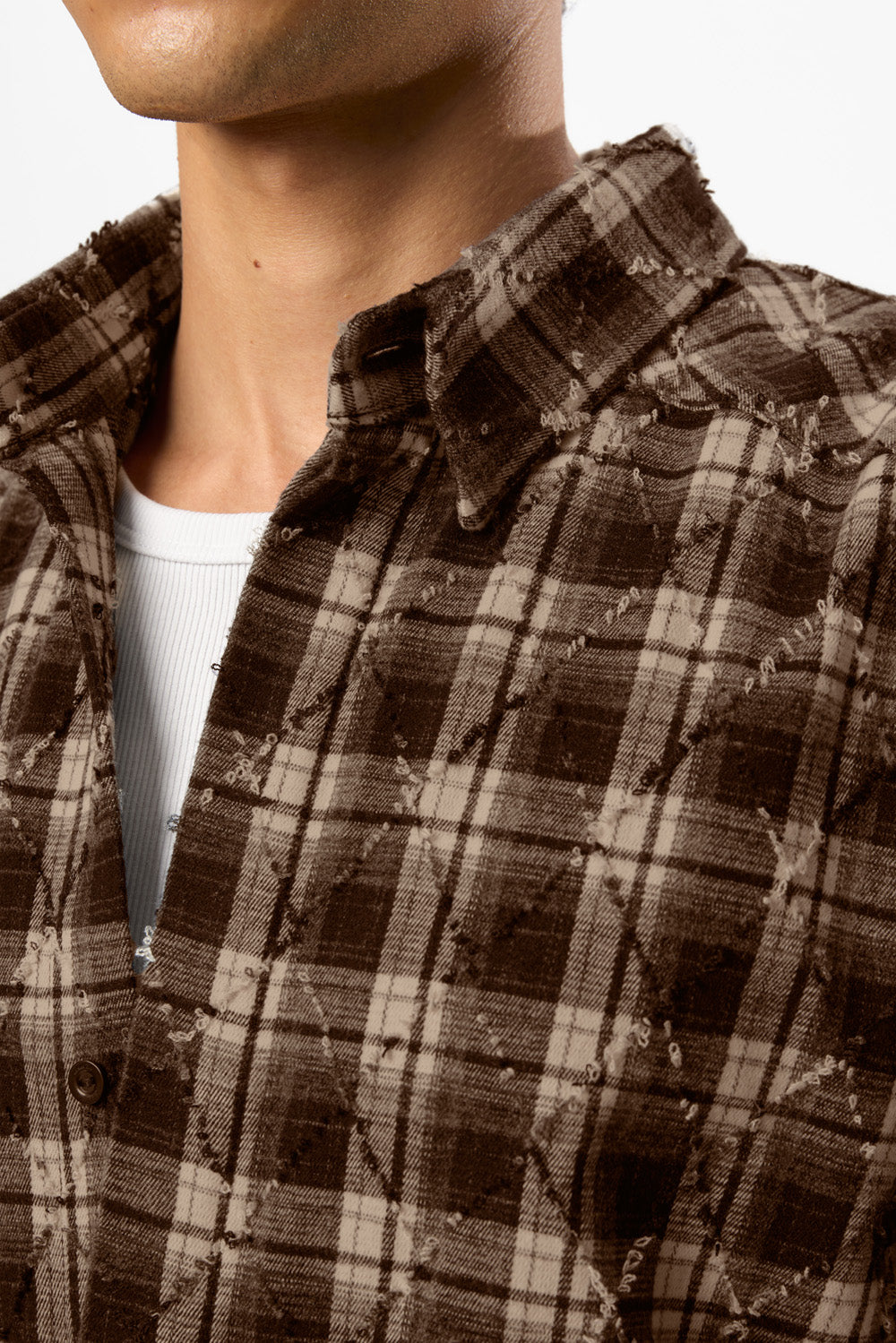 Rombo Oversized Brown Shirt