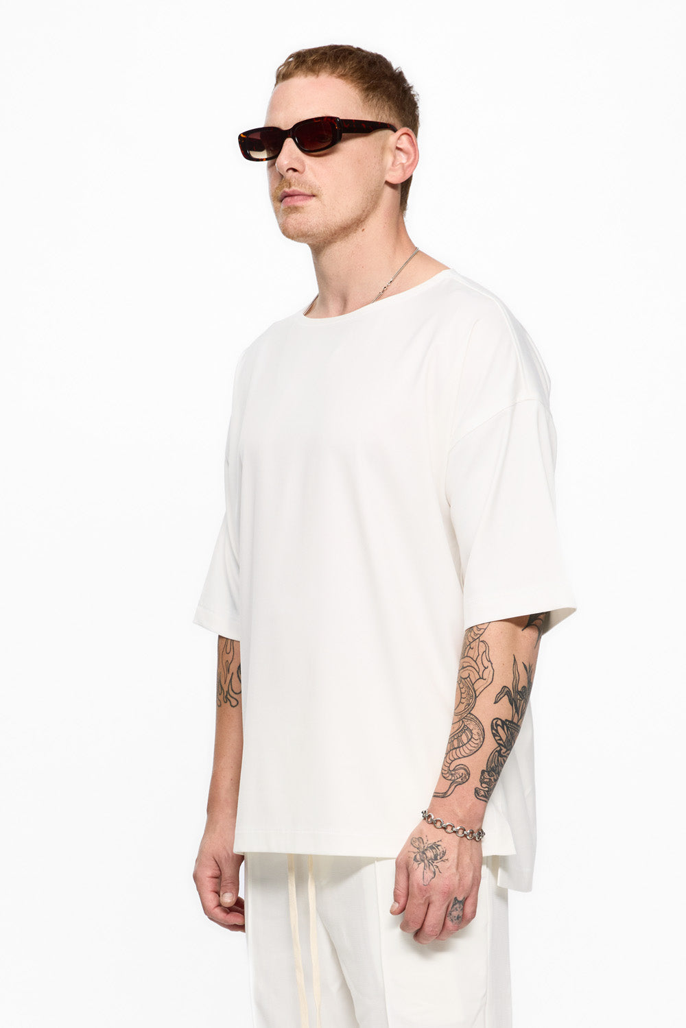 Tricou alb din stofa Thom V2