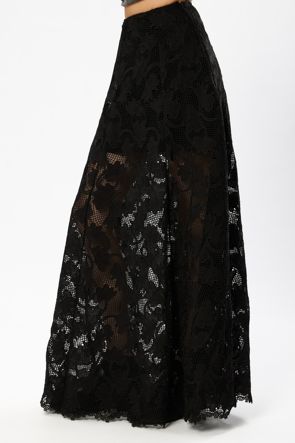 Snowflake Black Maxi Skirt V3