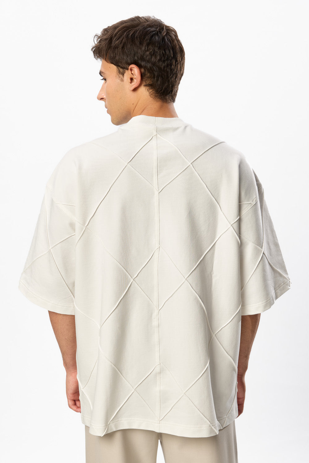 Diamond Oversized Off-White T-shirt