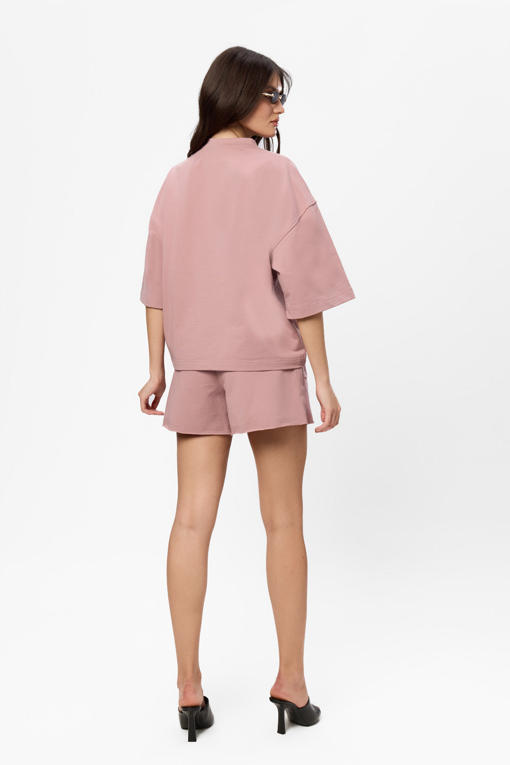 Pantaloni scurti roz din bumbac Powder PInk