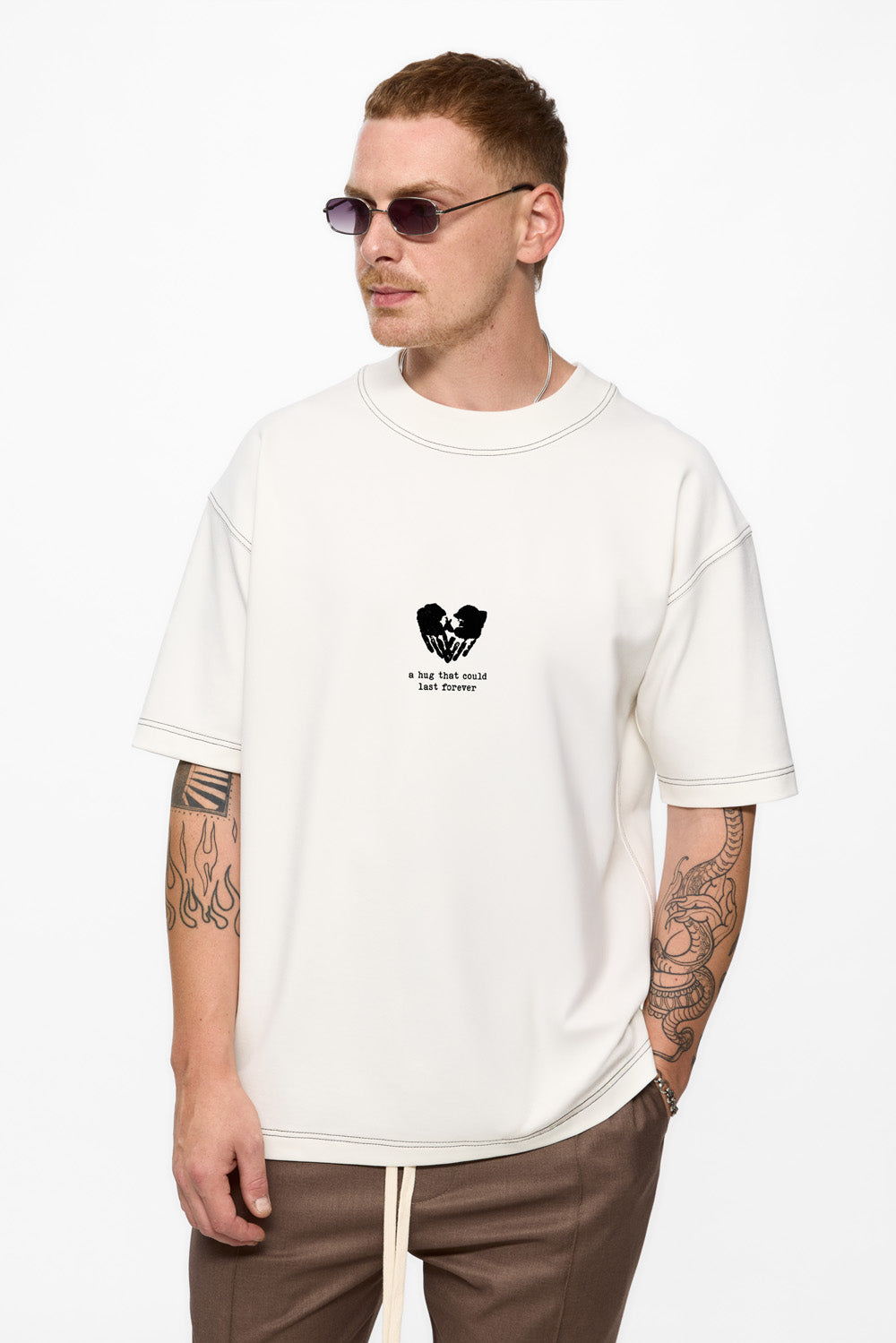 Valentines printed Off-White T-shirt - Hamza