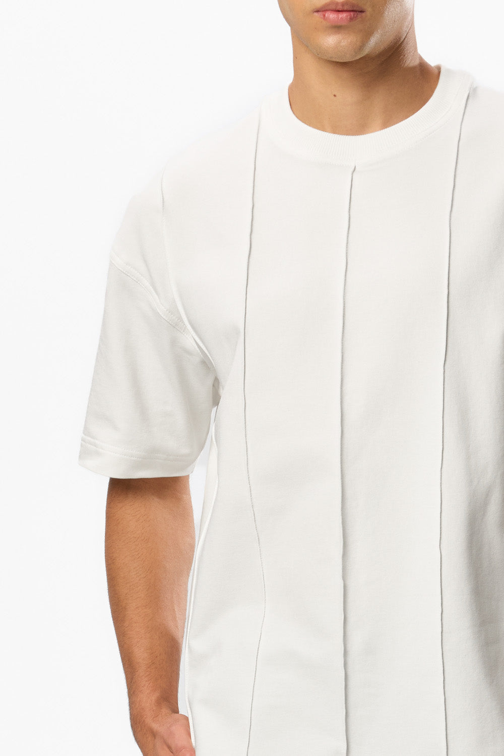 Tricou Off-White  cu cusaturi Linea 
