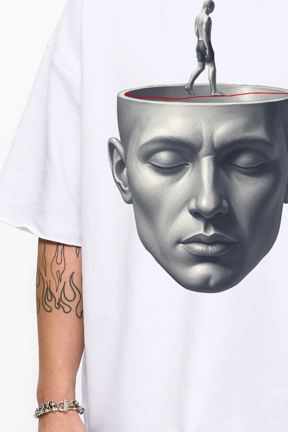 Tricou alb oversized cu imprimeu Serenity