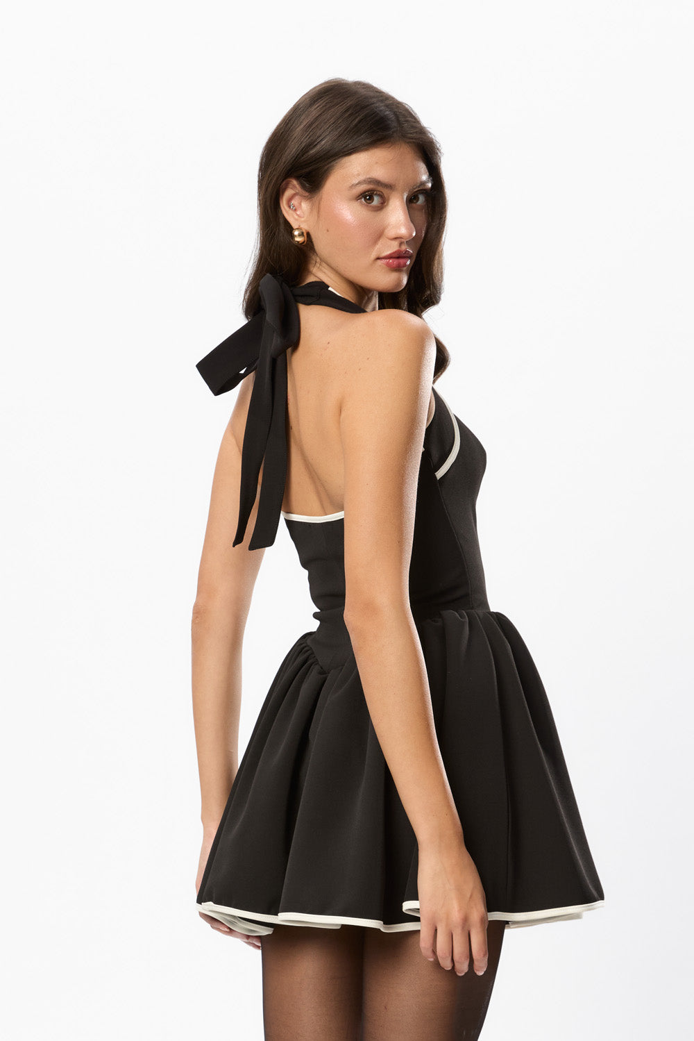 Rochie Neagra din Stofa Aurora 