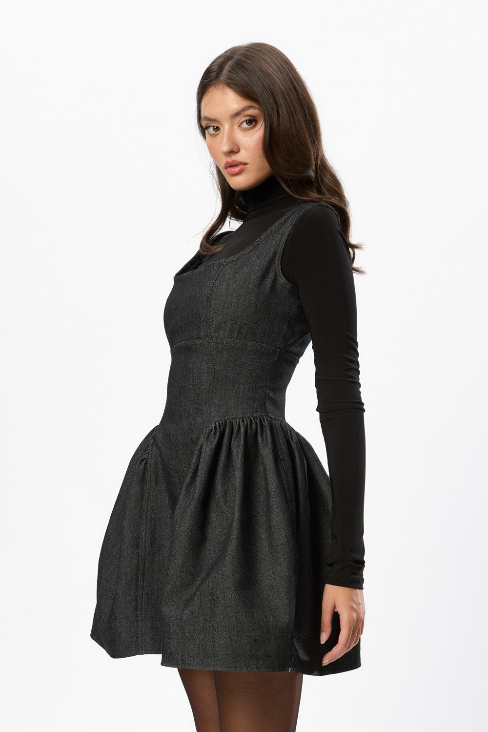 Alicia  Dark Blue Denim Mini Dress