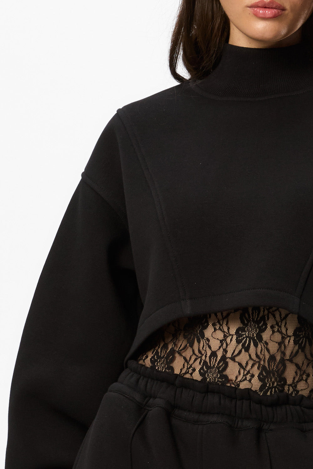 Osaka turtleneck fleece Black
