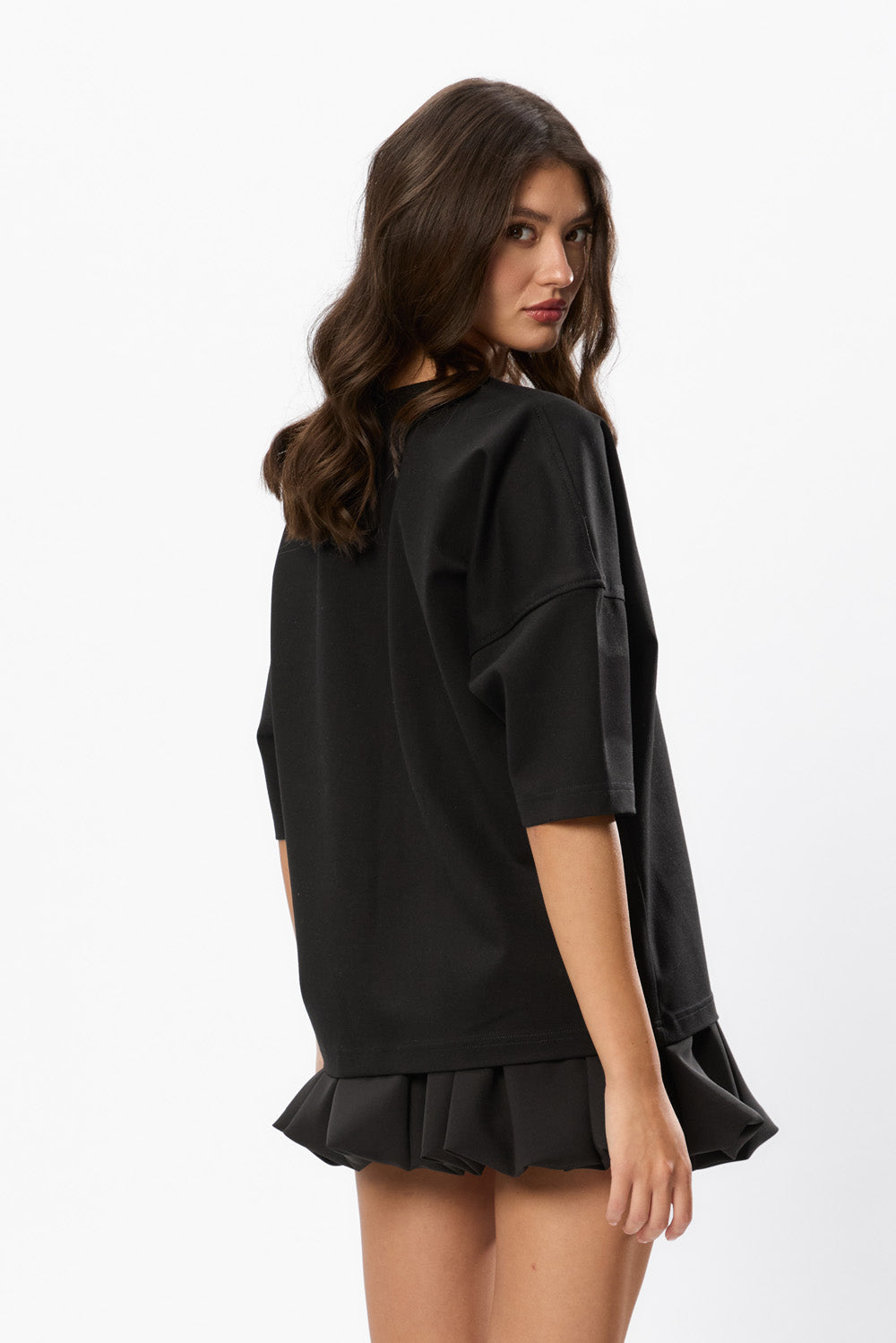 Tricou Negru Cu benzi din piele Gitana