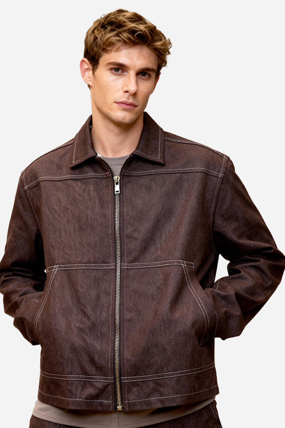 Six denim Brown Jacket