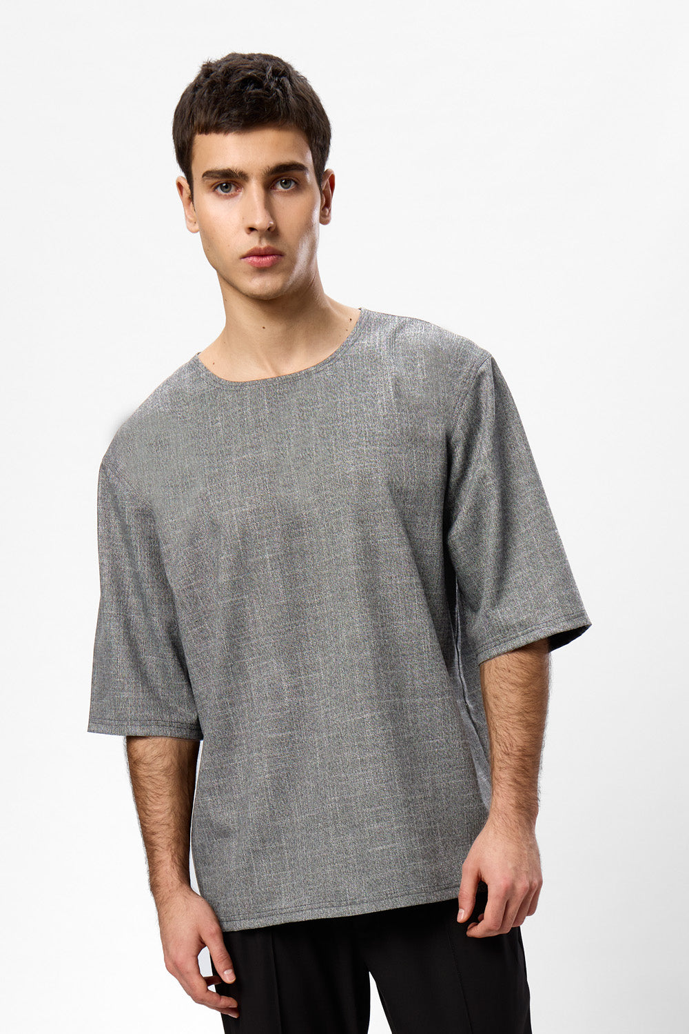 Thom grey melange cloth T-shirt