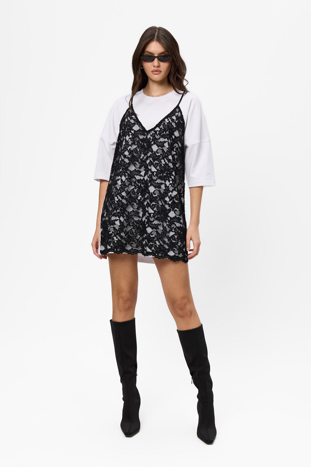 Rochie alba cu dantela Negligee