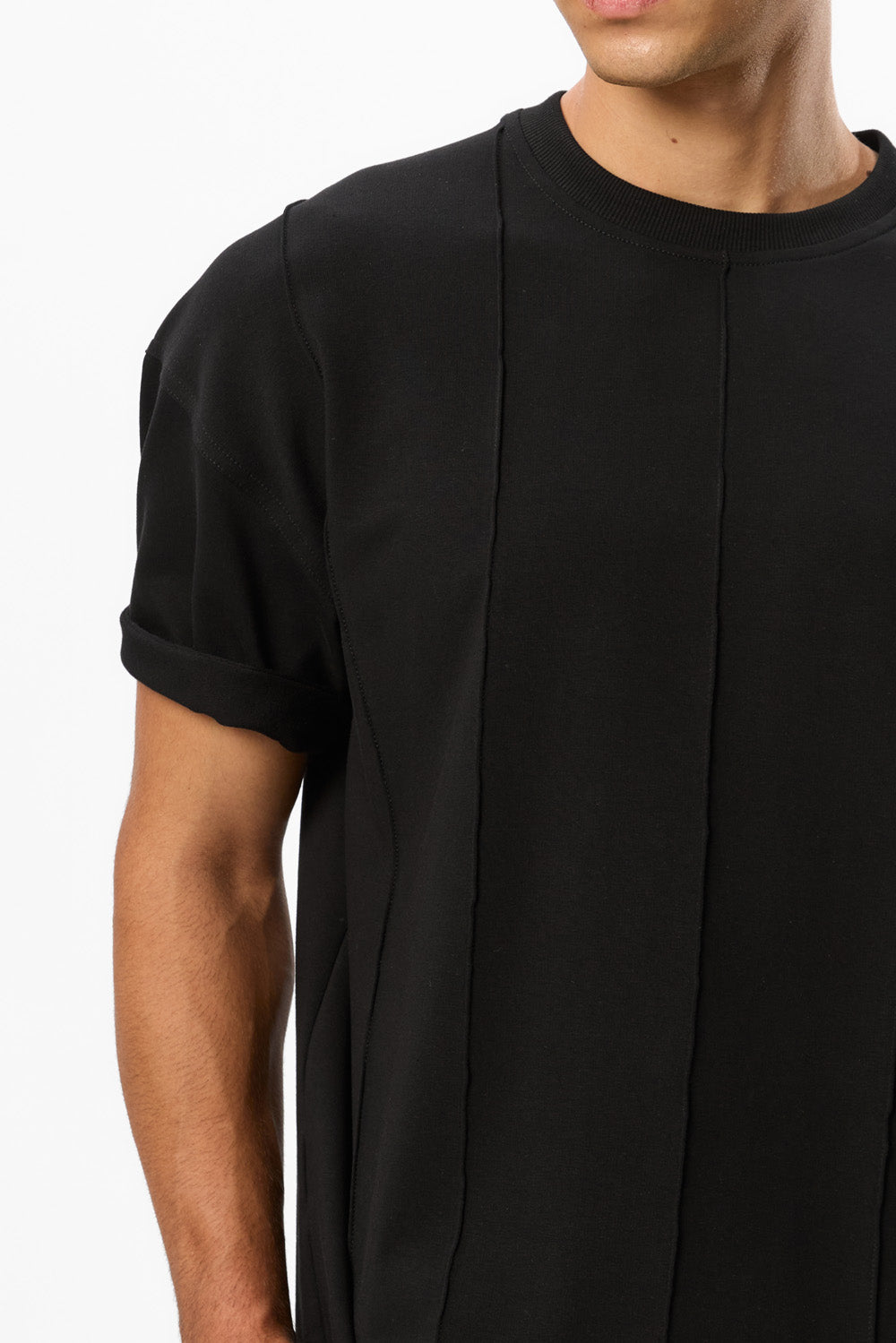 Linea Black T-shirt with stripes