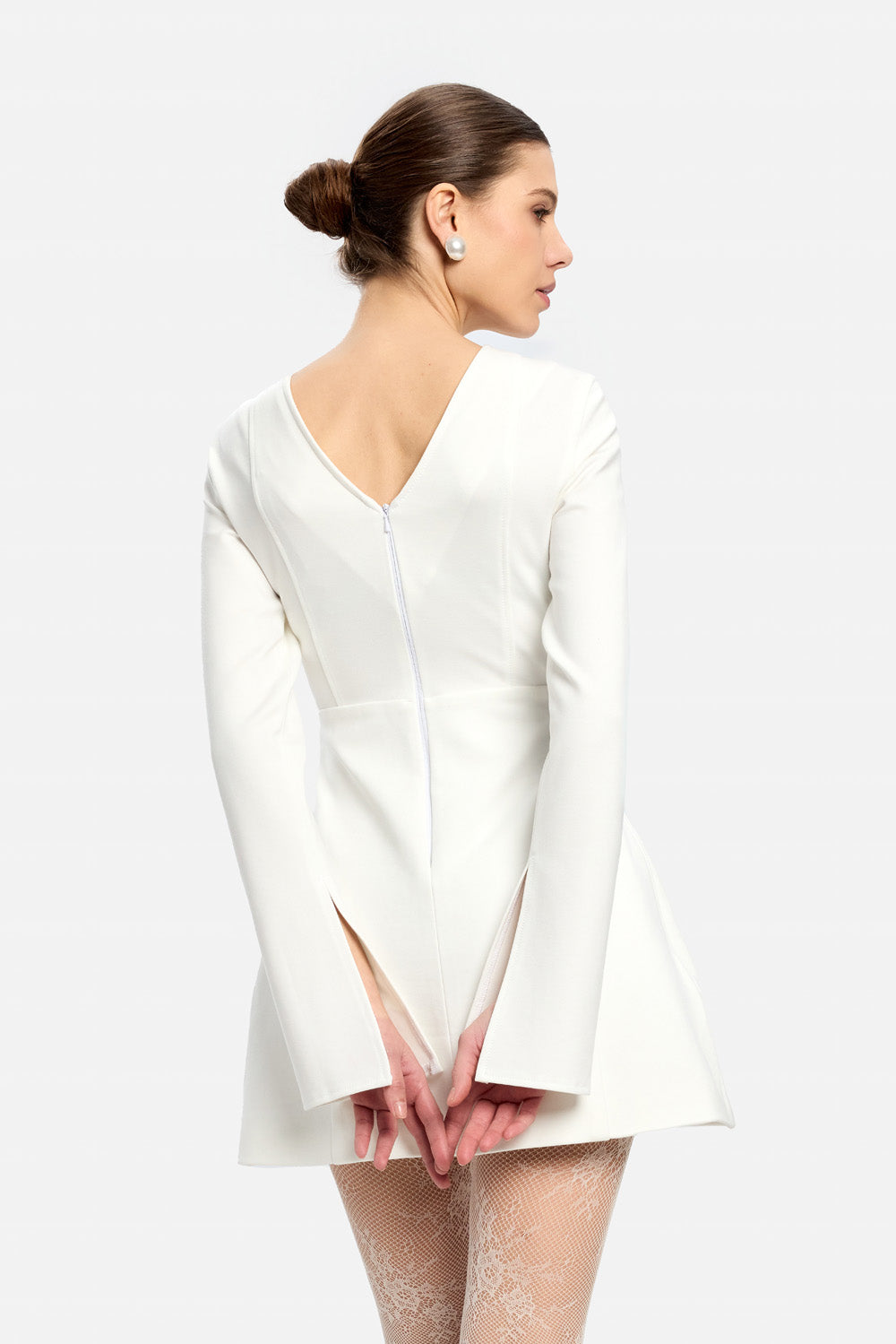 Paris off white Backless Mini Dress