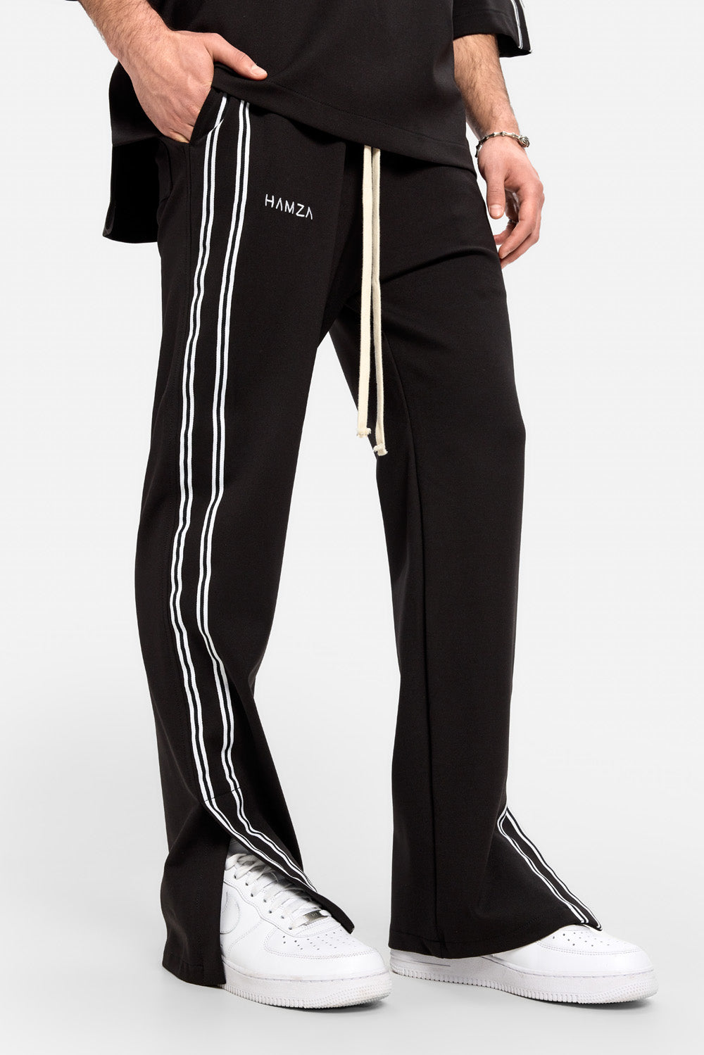 Pantaloni negri cu slit lateral Roma