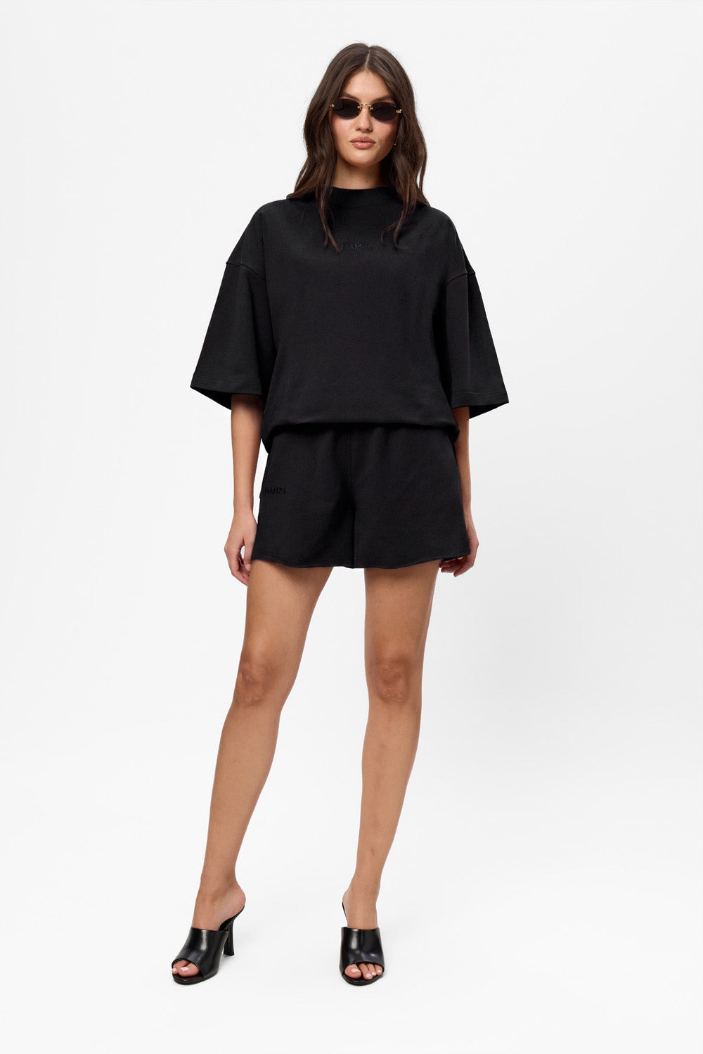 Tricou oversized negru din bumbac Midnight