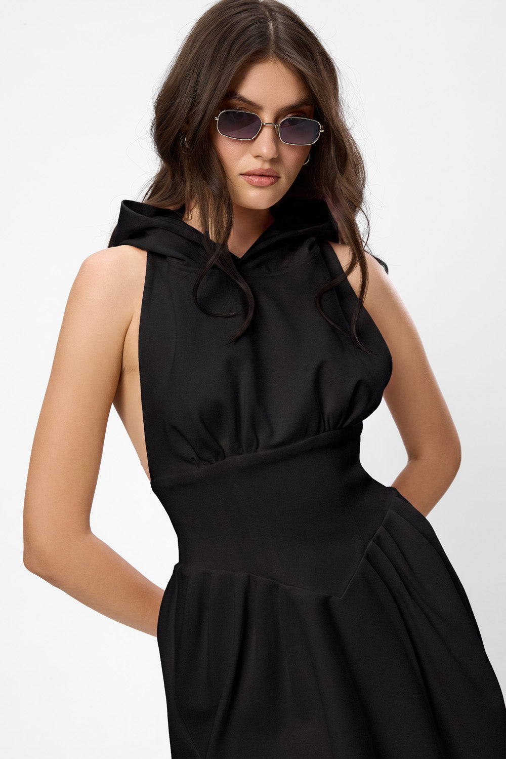 Franci Riana Black Hoodie-Dress