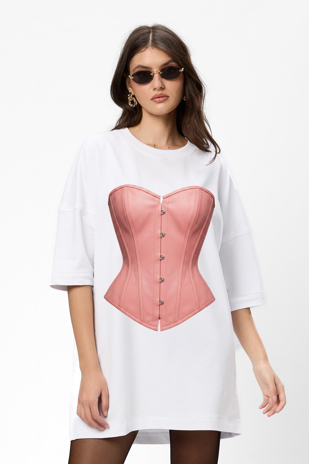 Rochie alba cu imprimeu Illusion