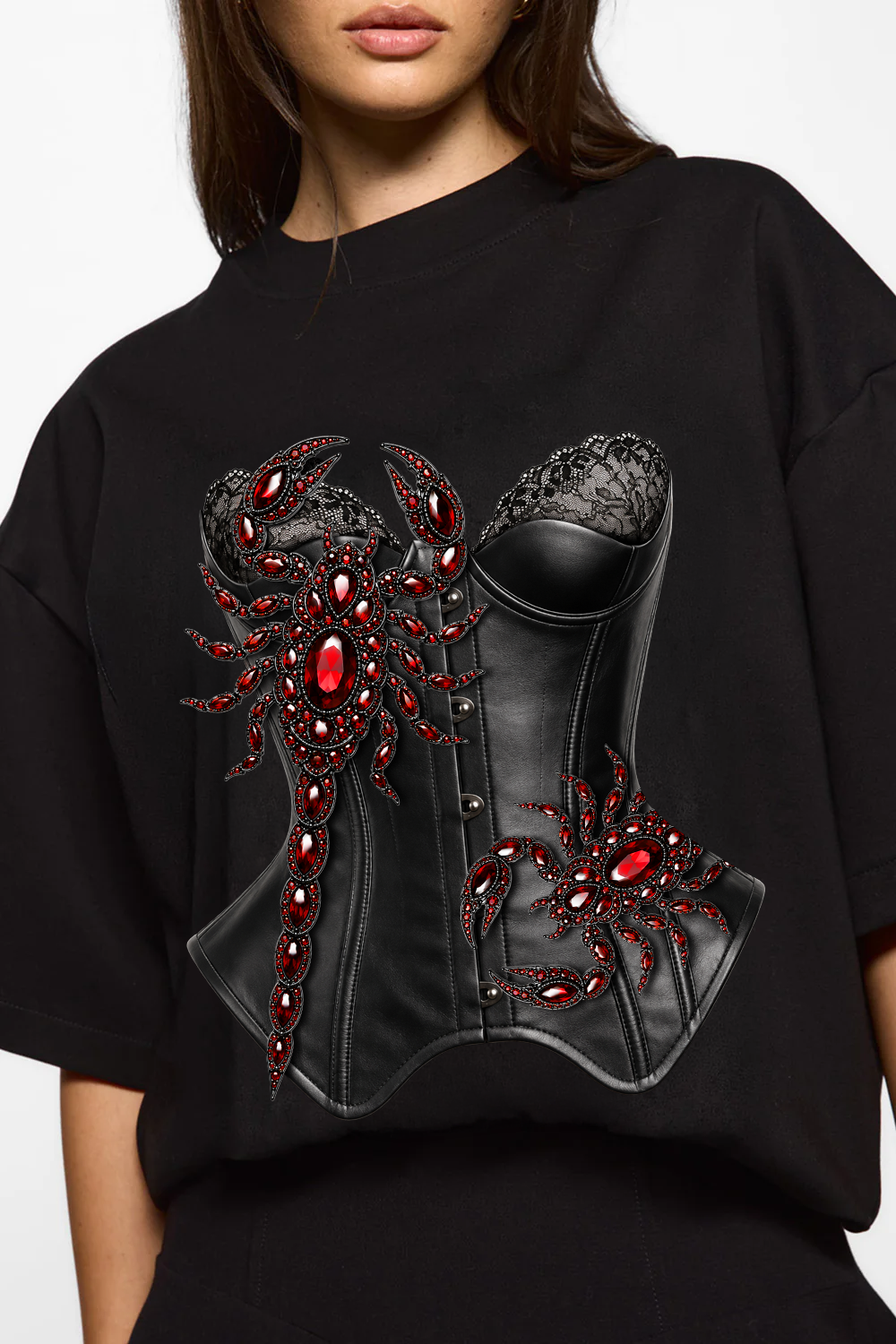 Tricou negru cu imprimeu Scorpion