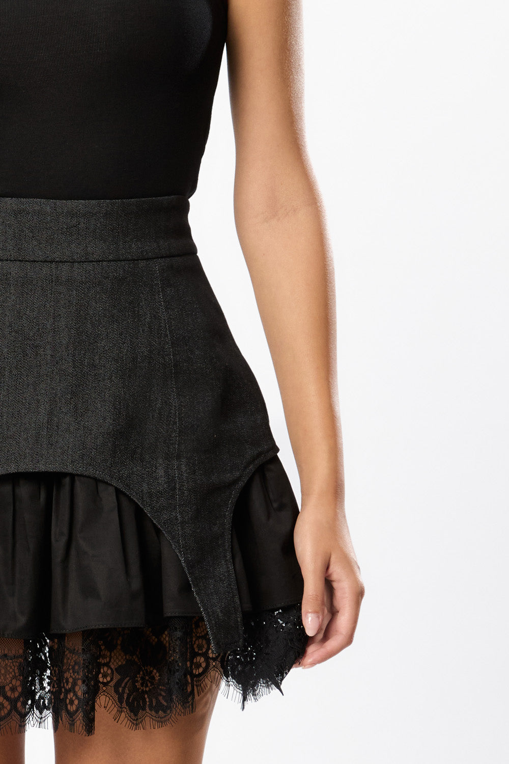 Fustă din Denim Albastru Black Swan 
