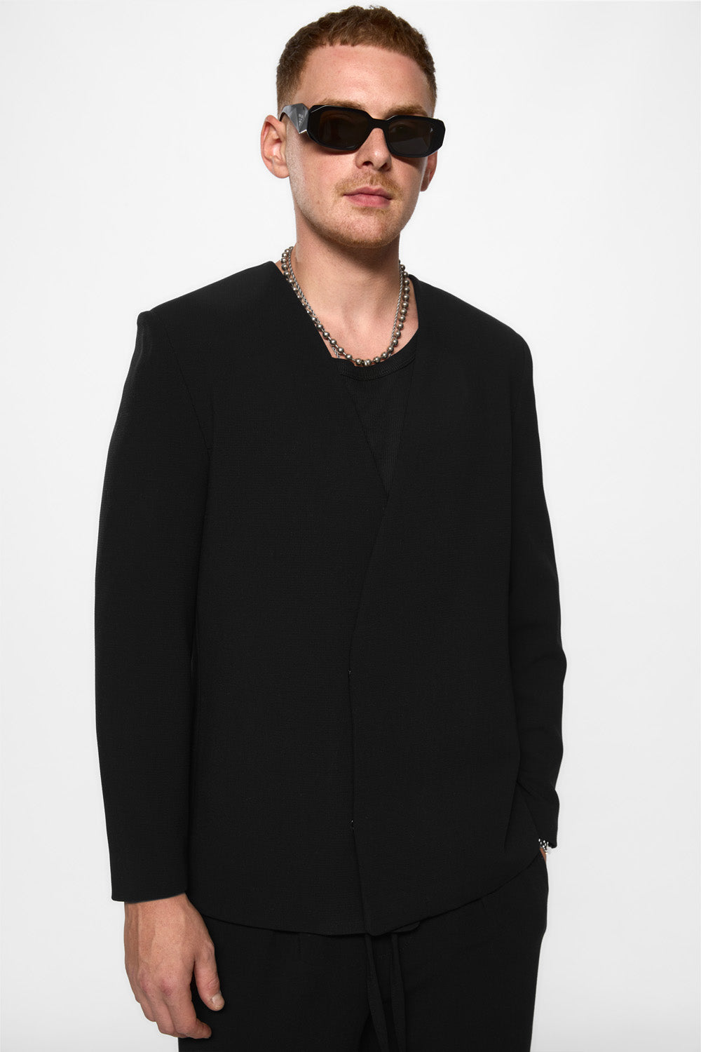 Cardigan negru din stofa de barbati 247 v2 
