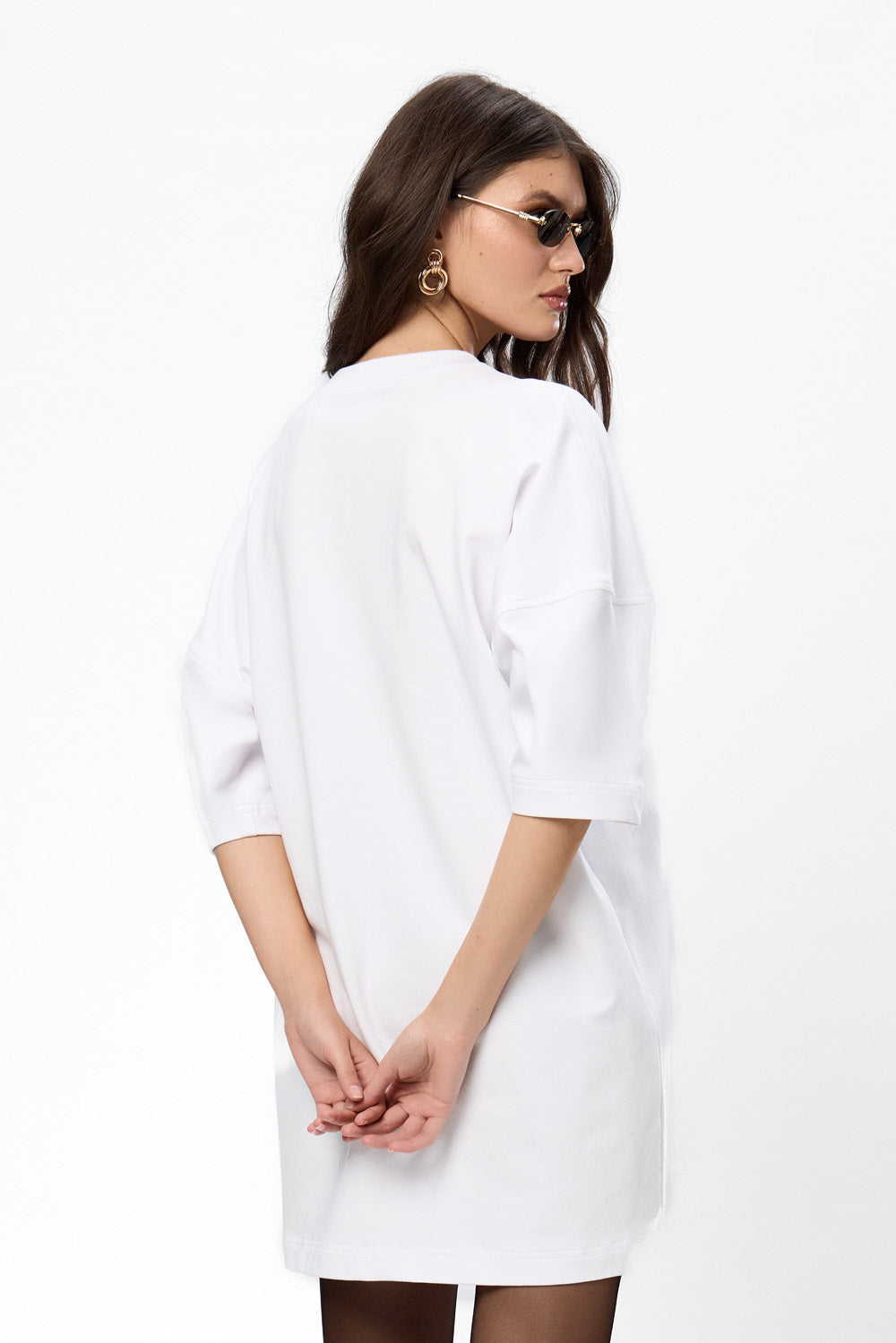 Rochie alba cu corset cusut Silhouette