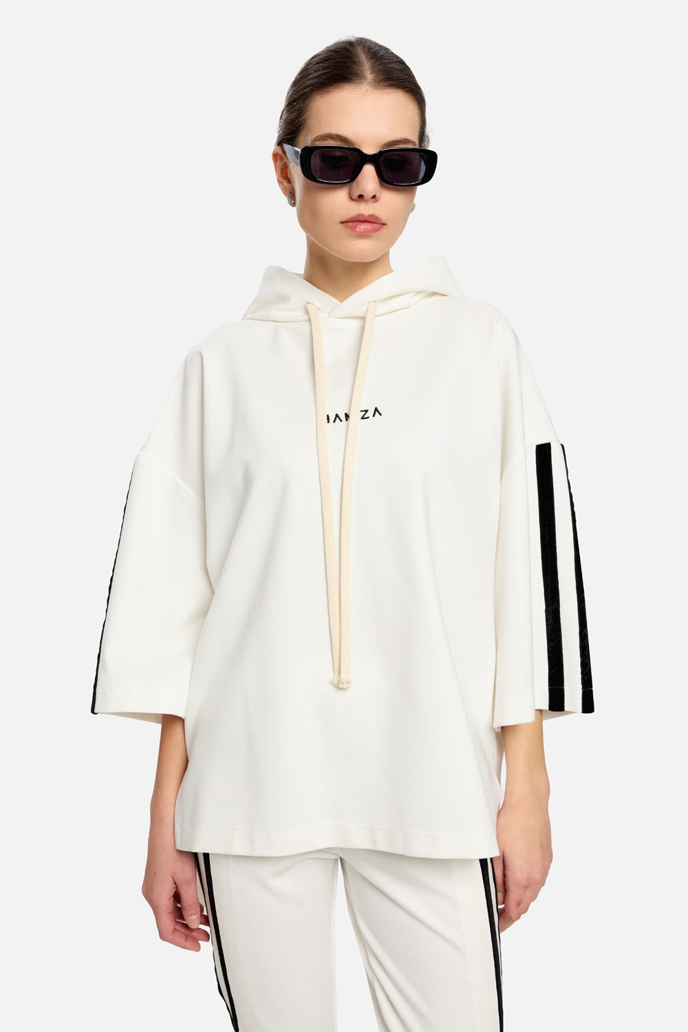 Tricou Oversized cu gluga  off white Vanilla