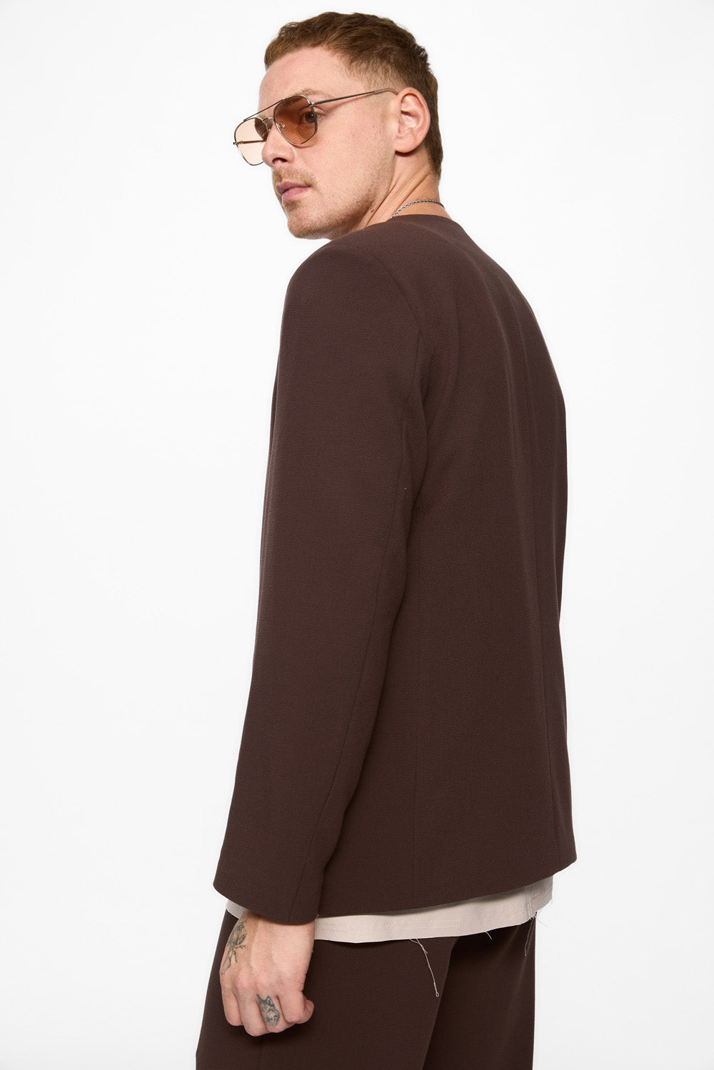 Cardigan maro din stofa 247 V2