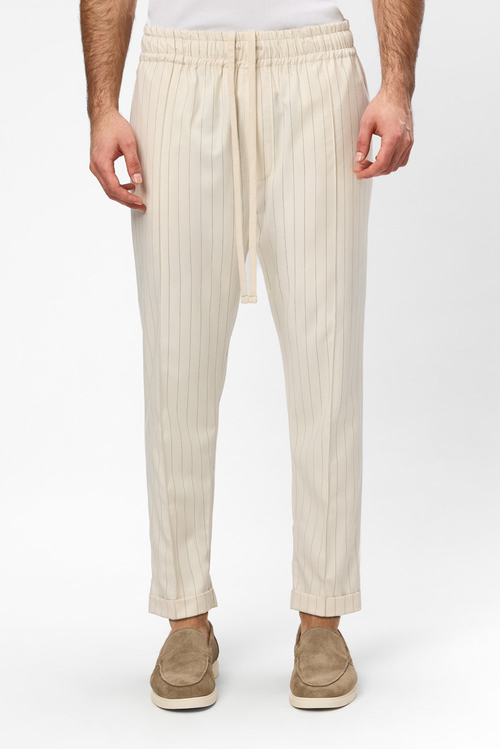 Pantaloni Vanilla din Stofa cu dungi Thom V2