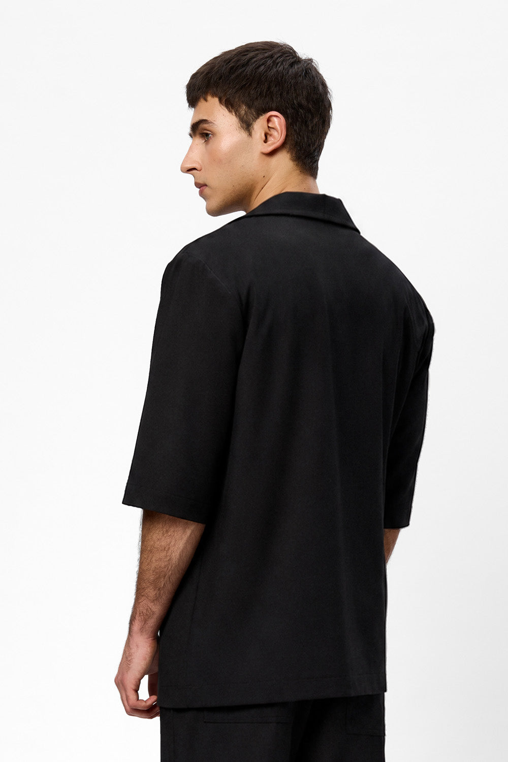 Sacou negru de stofa Riviera
